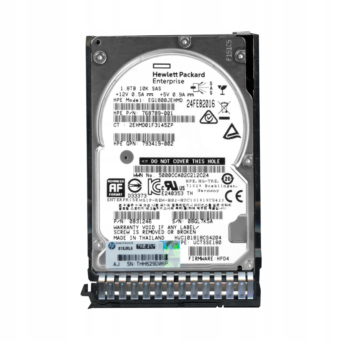 Hp 768789-001 1.8TB 10K 128MB SAS-3 2.5" EG1800JEHMD