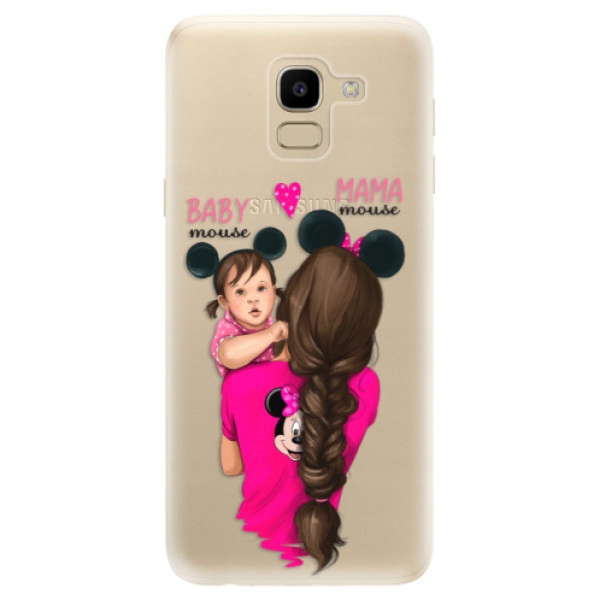 Silikonowe etui Mama Mouse Brunette and Girl do Samsung Galaxy J6