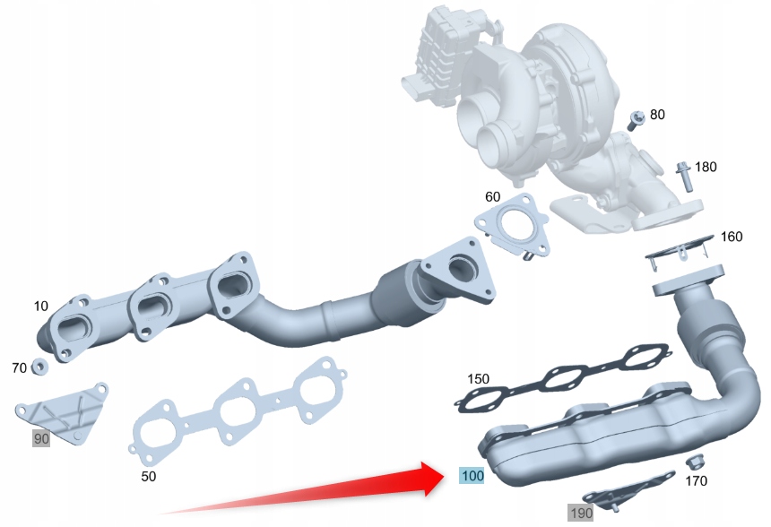 Výfukový Kolektor Mercedes M642 Levá Strana A6421400909