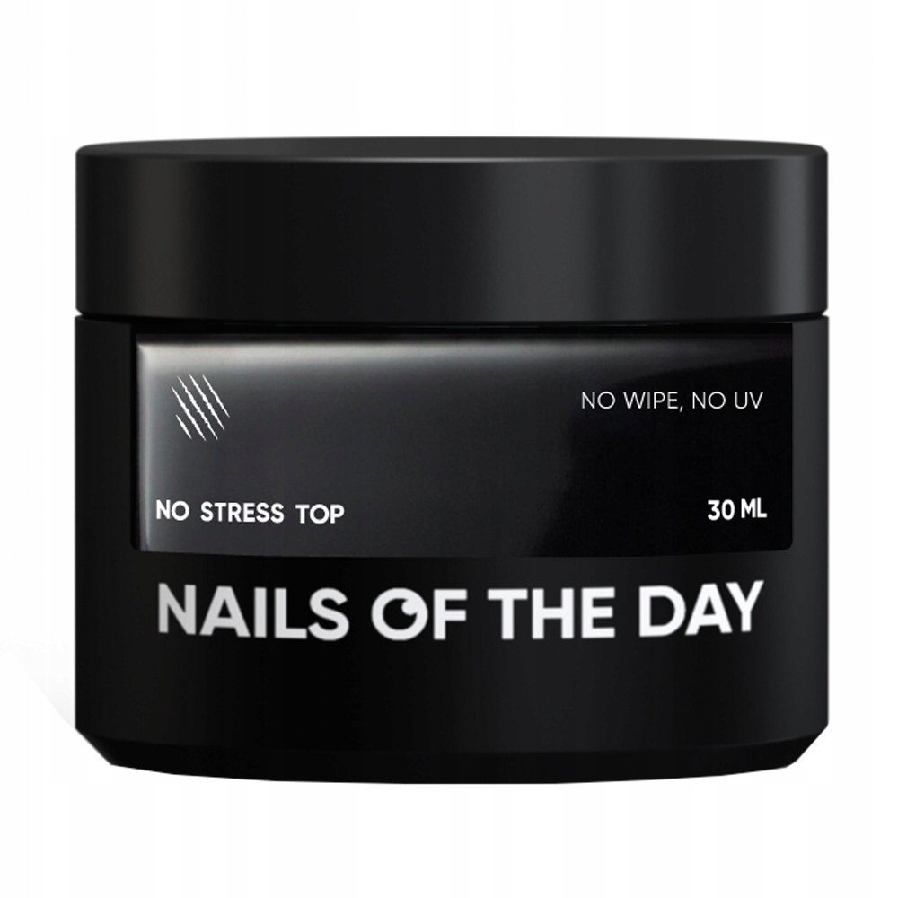 Hybridní top na nehty Nailsoftheday No Stress Top No Wipe 30 ml