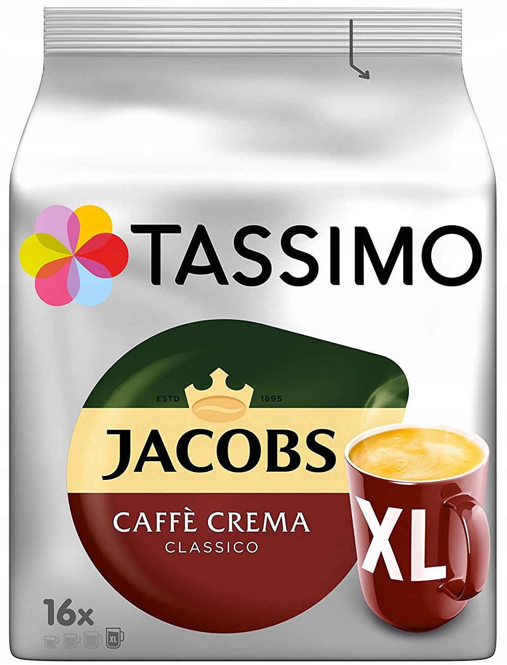 Kapsułki 5 x 16 TASSIMO Caffe Crema Classico XL Kod producenta 8711000500033