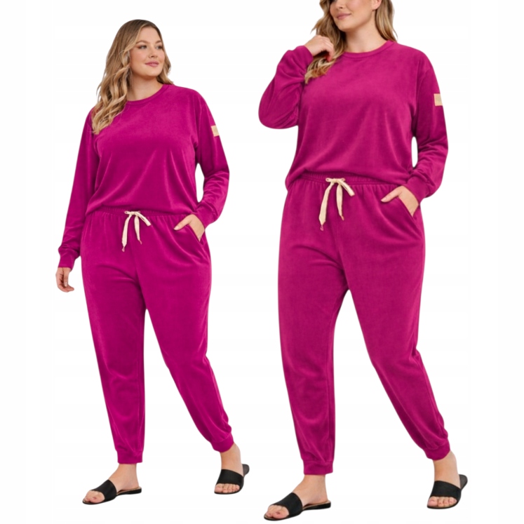 Velurová tepláková souprava s měkkými kapsami přes hlavu mi 42 44 XL 2XL