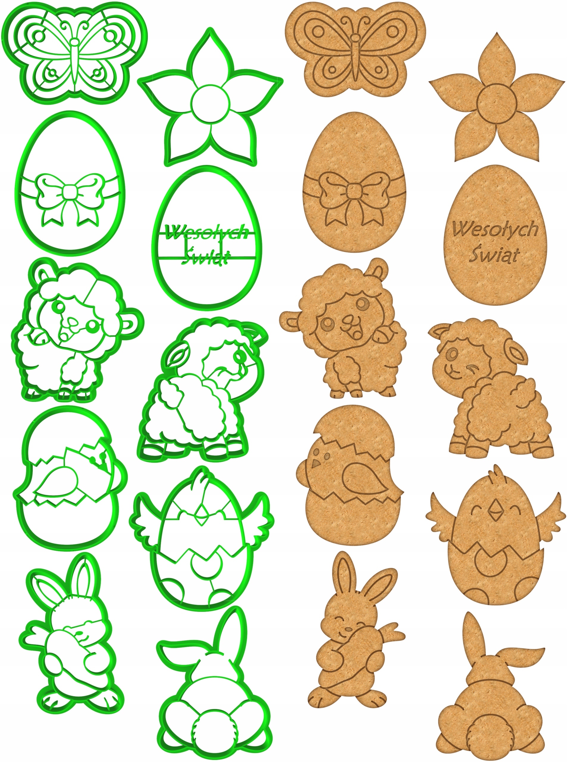 Formičky na velikonoční perníčky Vykrajovátka Velikonoční Sada XXL 10 Ks