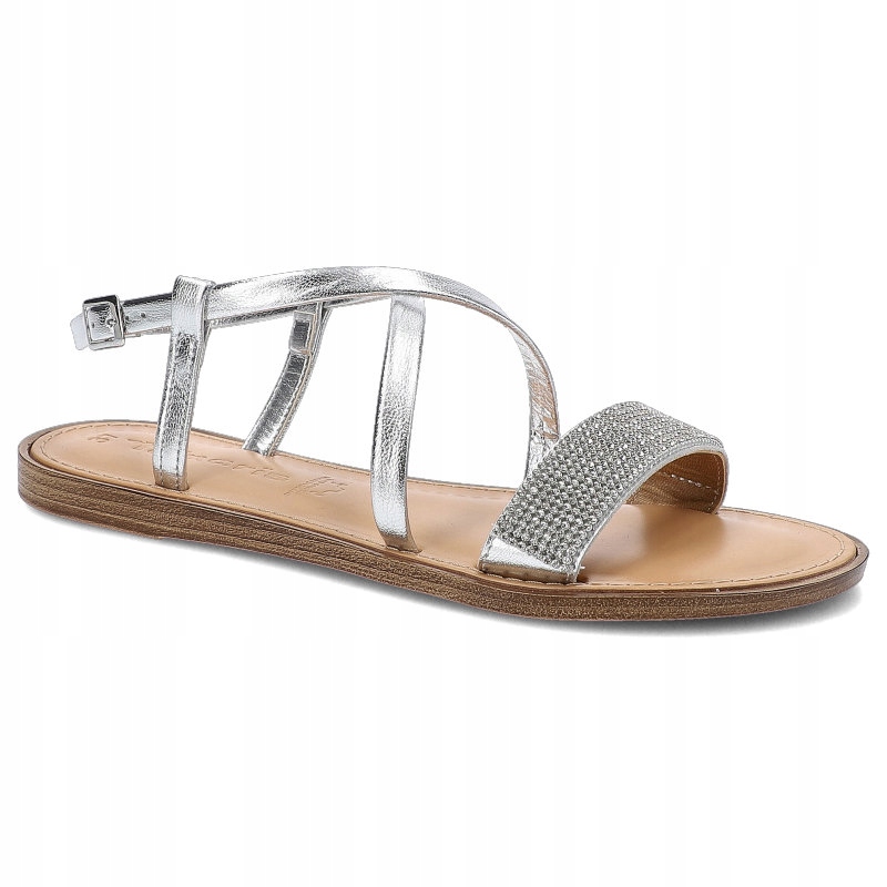 Stříbrné sandály Tamaris pro dámské stylové boty