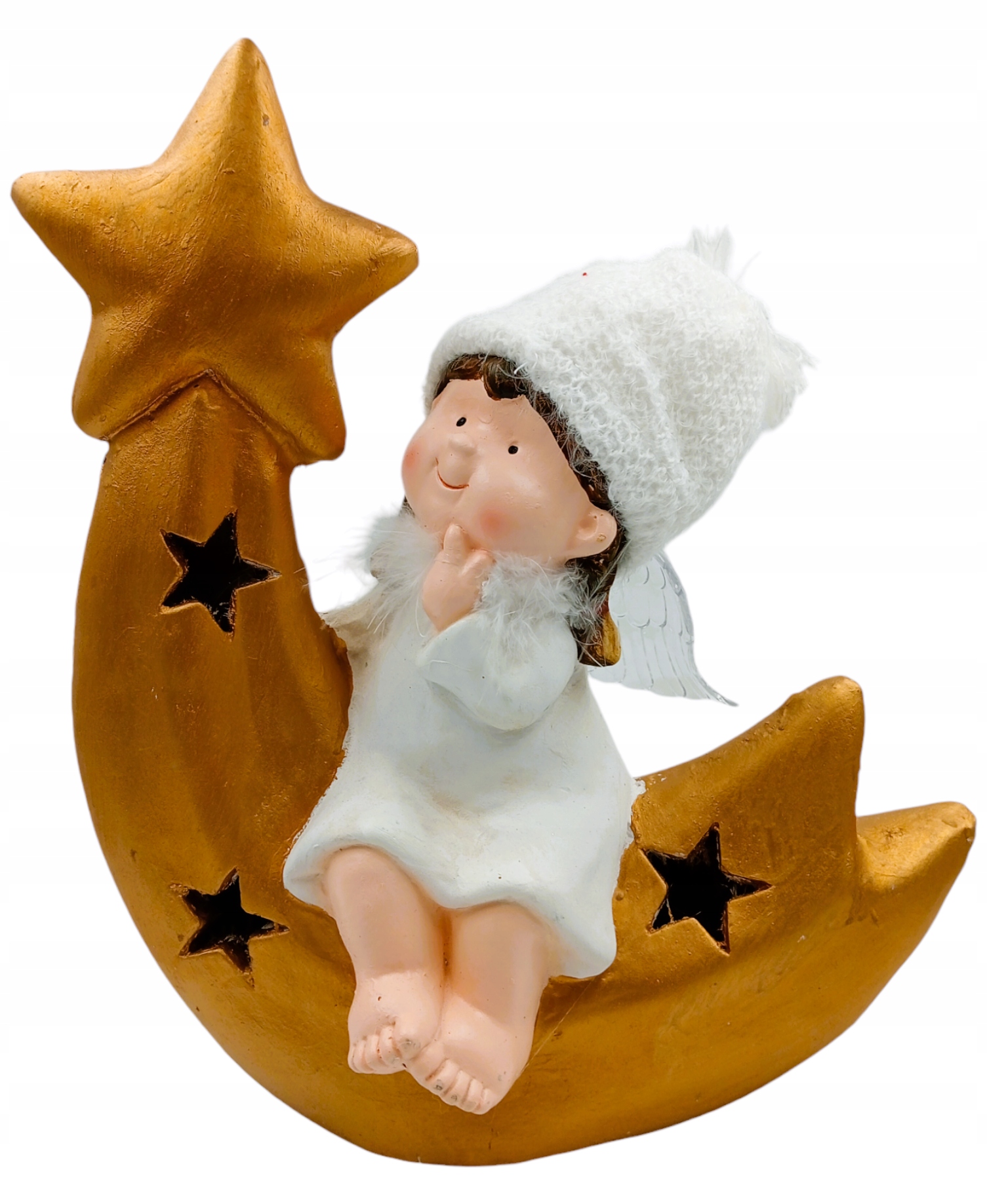 Figurka Vánoční Ozdoby Dárek Na Vánoce andílek Hvězdička Lampička 37 cm