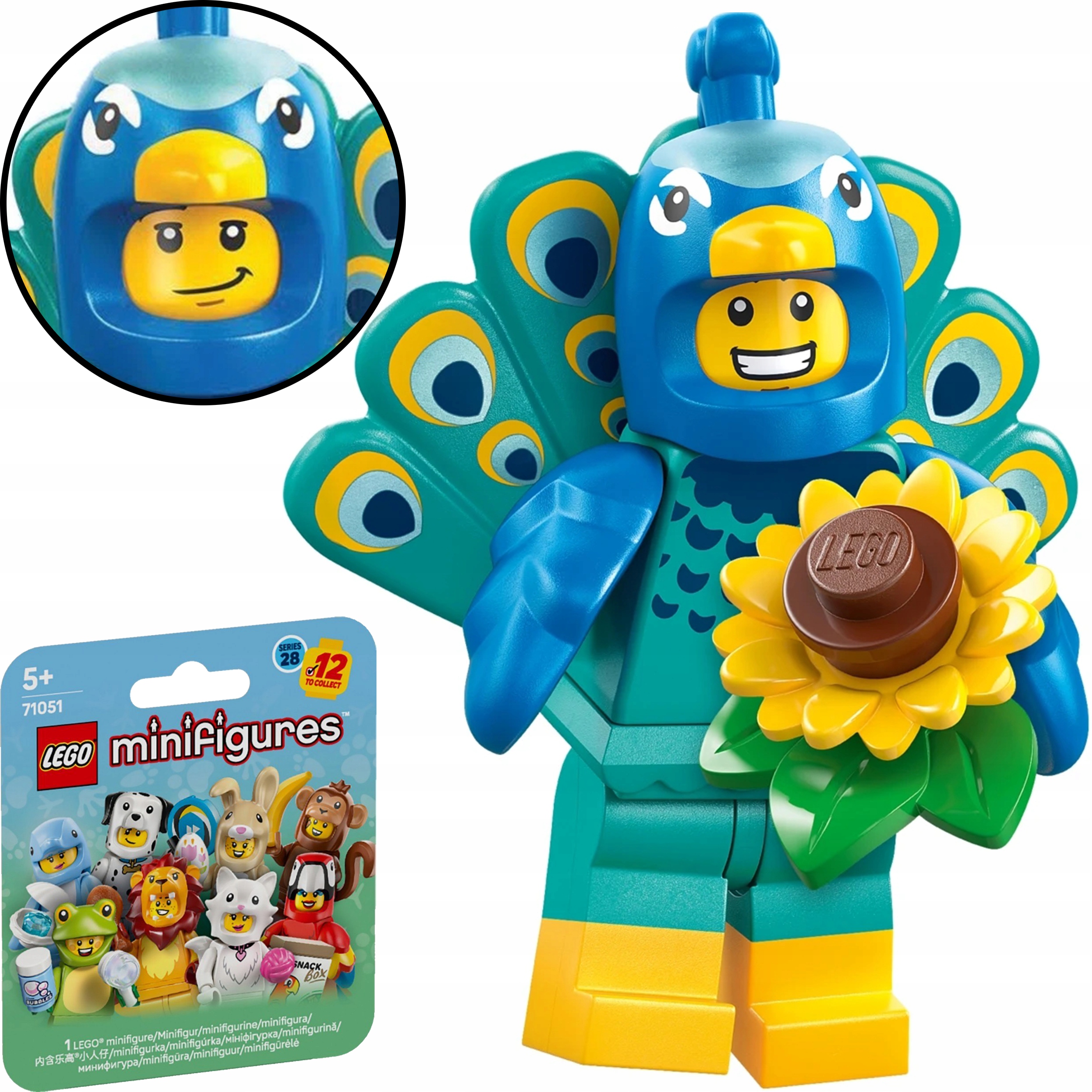 Lego Minifigures 71051 Seria 28 Zwierzęta Kostium Pawia