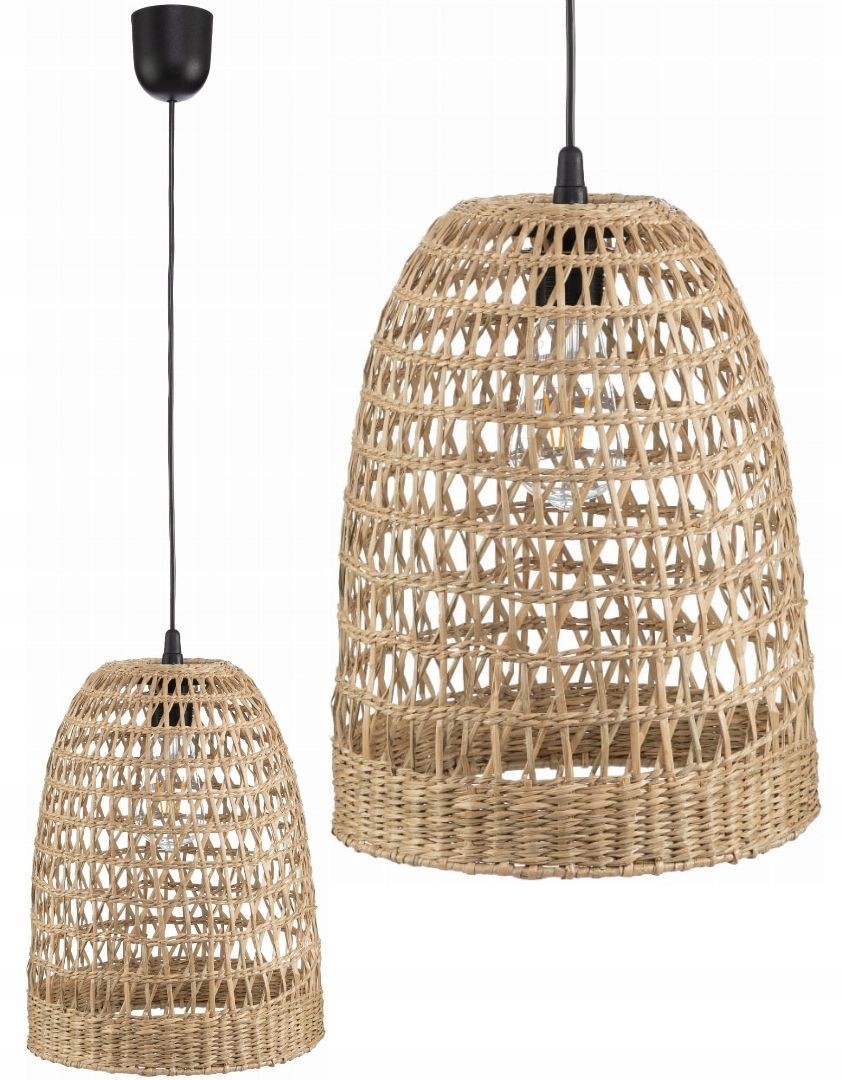 Lampa wisząca Boho Africa trawa morska TH1F czarna