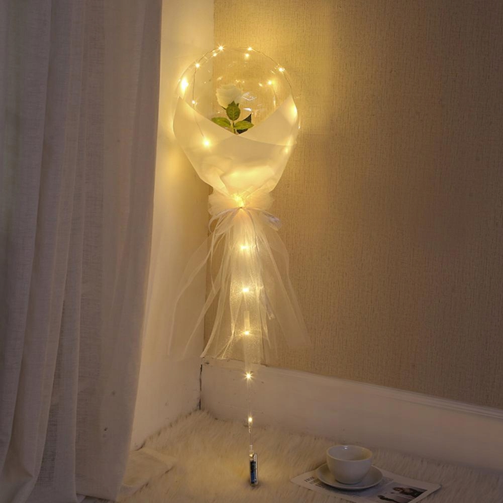 BALON Z RÓŻĄ W ŚRODKU Z PODŚWIETLENIEM LED PREZENT DEKORACJA EAN (GTIN) 5704098292174