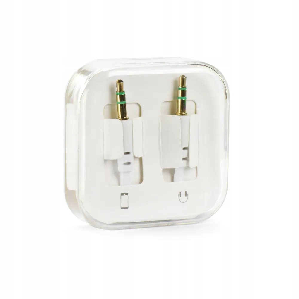 

Przewód Aux Jack Stereo 3,5mm Box biały 1m