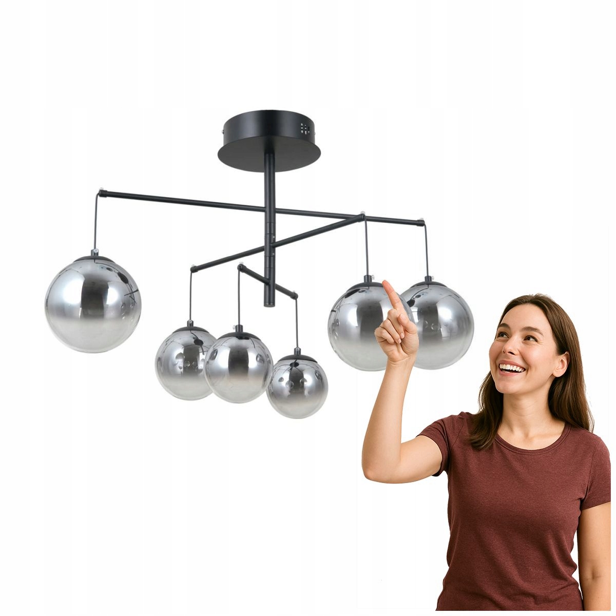 Moderná závesná Led lampa 30W Velada čierna Italux