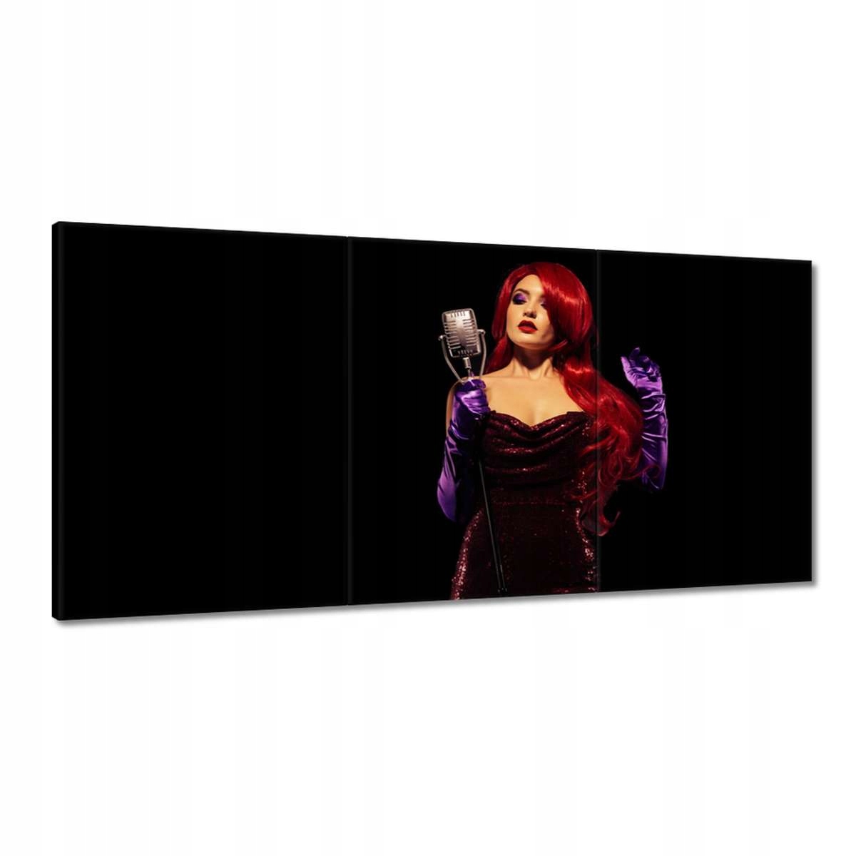 Obrazy 180x90 Žena v červených šatách