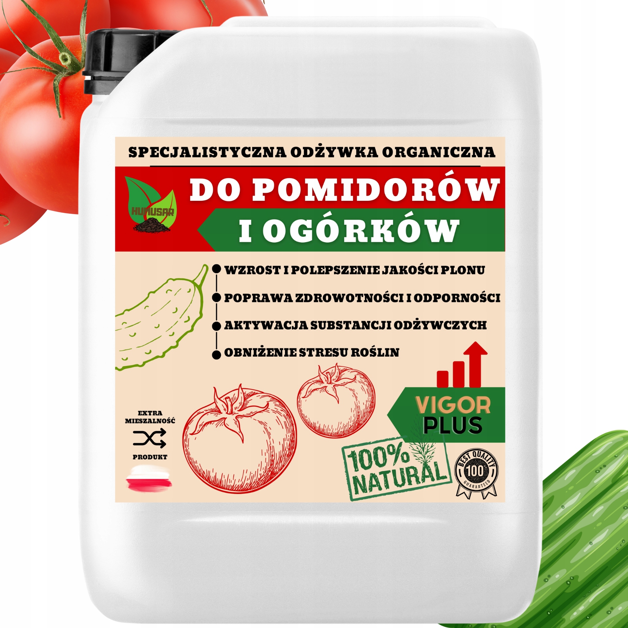 Nowość! Odżywka Humusowa Do Pomidorów I Ogórków Vigor Plus Eko 10L
