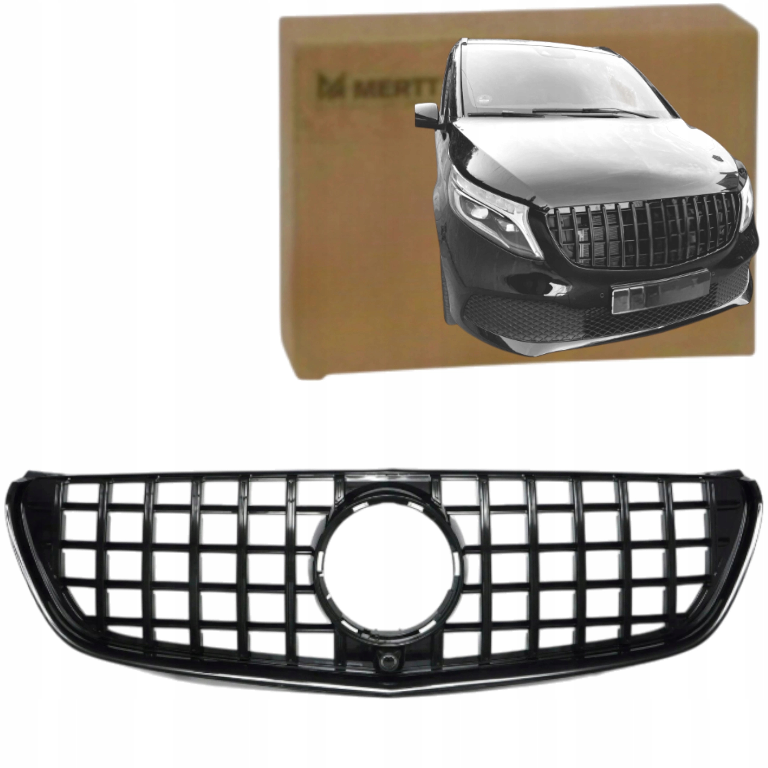 Grill atrapa nárazníku Mercedes V-Class W447 Panamericana 14-19 černý Amg