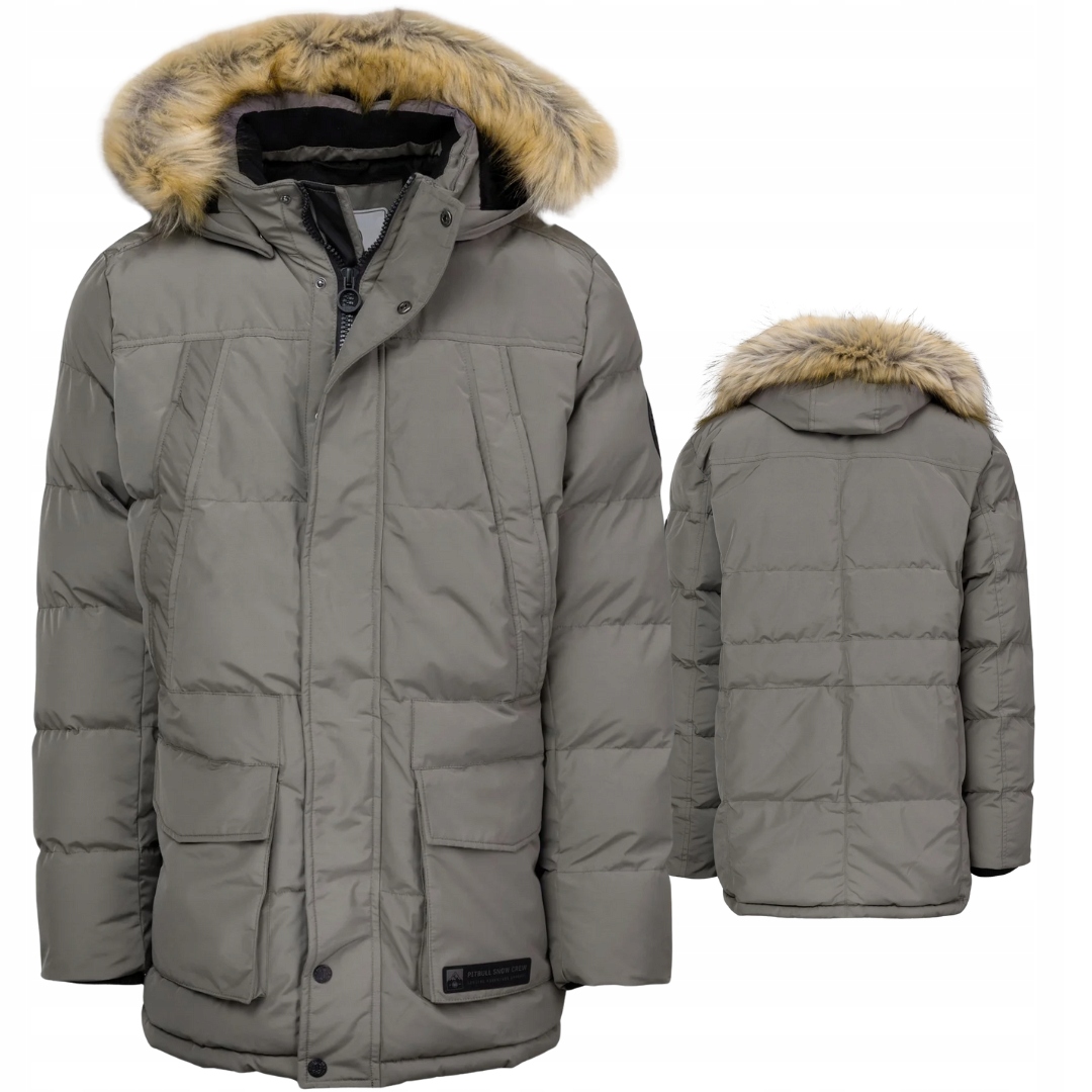 Pitbull West Coast Pánská Zimní Bunda S Kapucí Forest Taupe Hnědá S