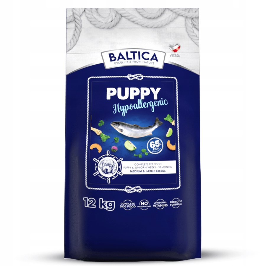 Levně Baltica Puppy Salmon Hypoallergenic M/L 12 kg Střední A Velká Plemena