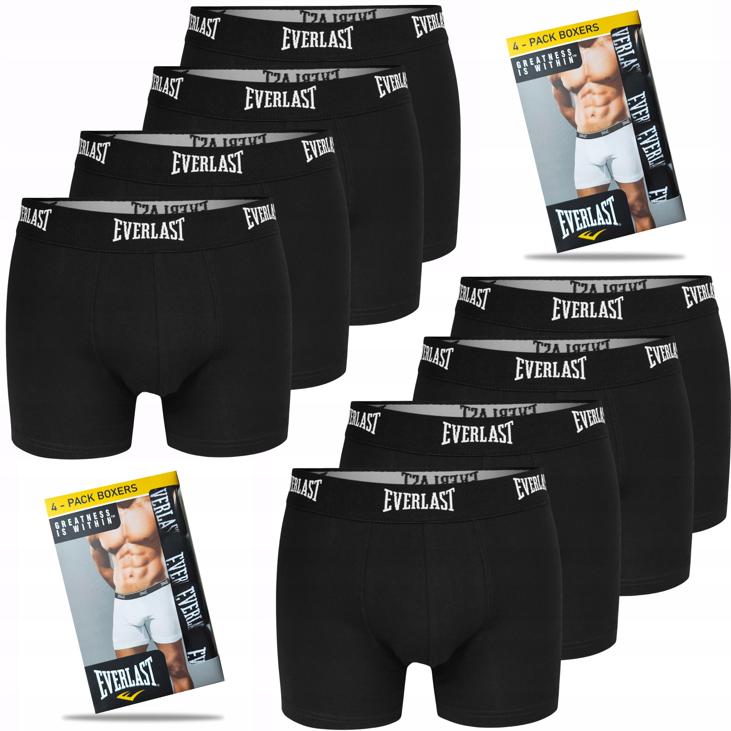 Pánské sportovní boxerky Everlast Přiléhavé Slipy z bavlny 8 Ks XL