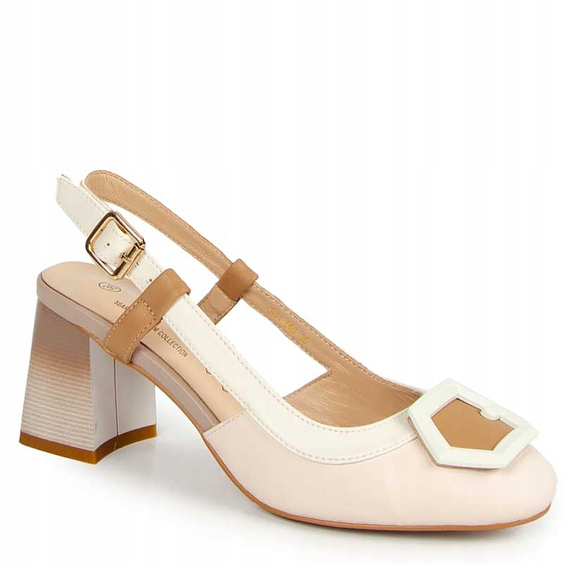 S.barski CR51-569 Béžové Kožené Sandály S Ozdobou 38