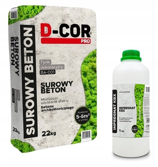 Architektonický Beton D-cor Dekorativní omítka Sada 22 kg impregnace