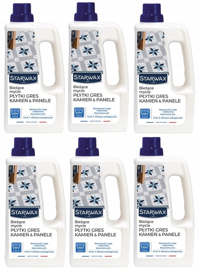 6x Starwax Běžné Mytí Dlaždic, Gres, Kámen &amp; Panely 1 L