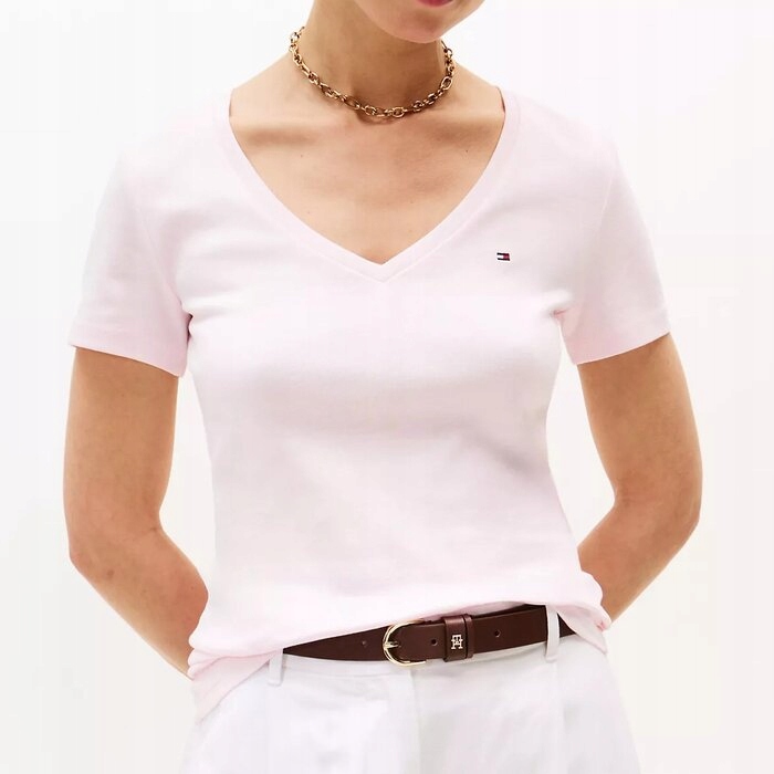 Tričko Tommy Hilfiger bavlněné, růžové, klasické, S (nové)