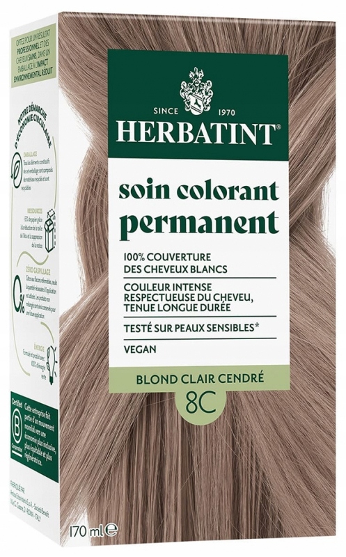 barva na vlasy Herbatint 8C 170 ml Blond popelavý bez amoniaku