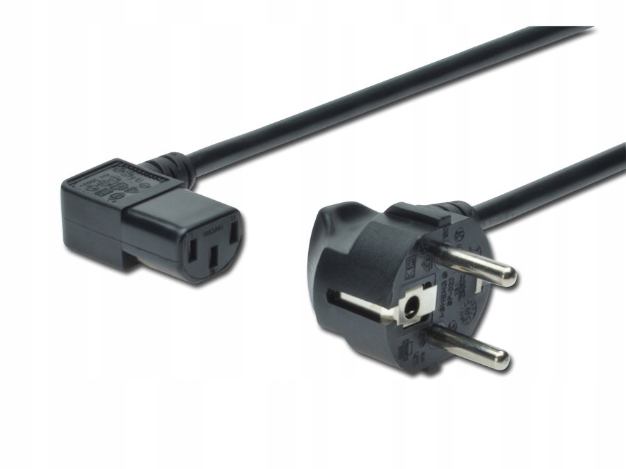 Kabel zasilania C13 kątowe Schuko kątowe 1,8m Digitus AK-440102-018-S