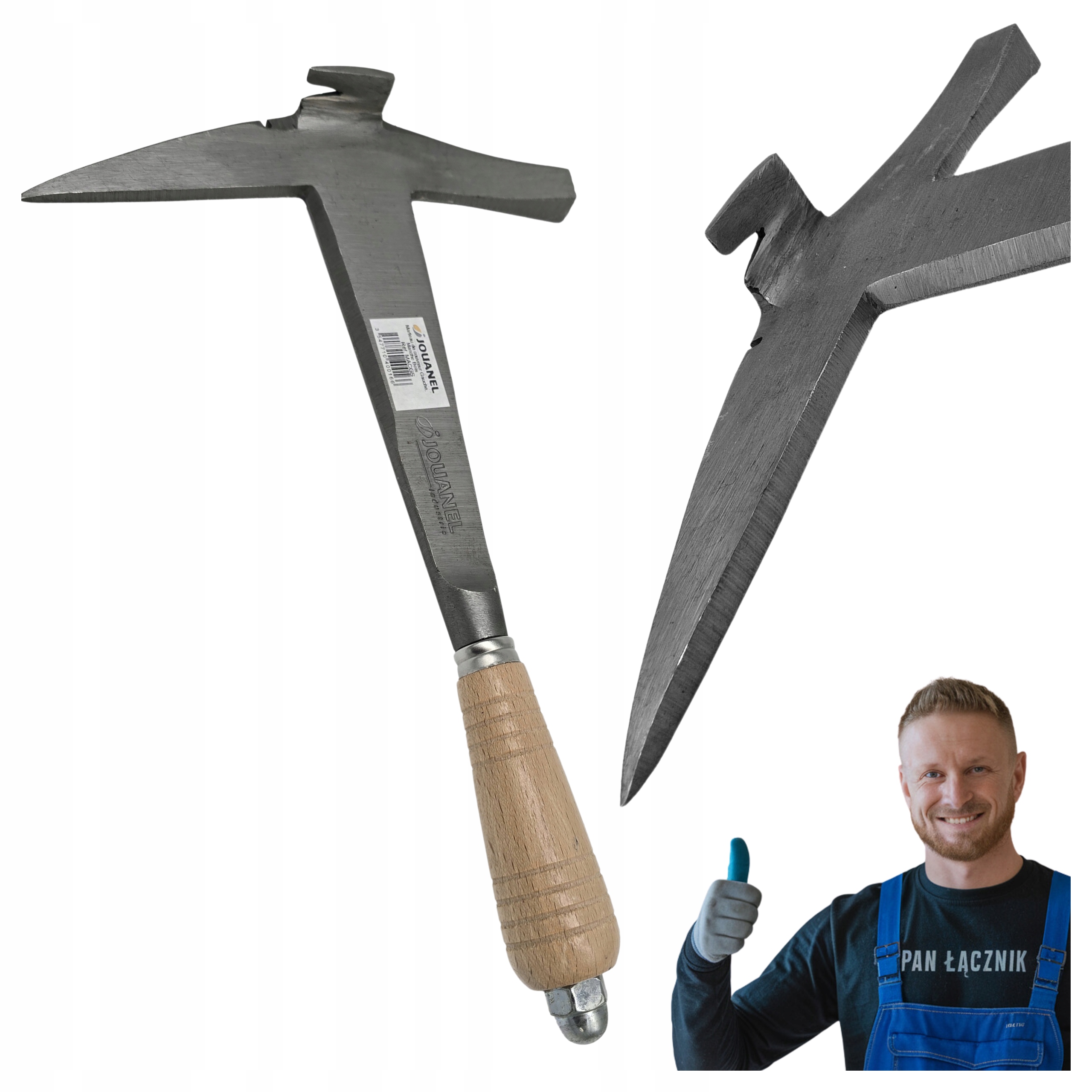 Kladivo na břidlici Dekarski Levé Kované s kovadlinkou a stahovákem hřebíků