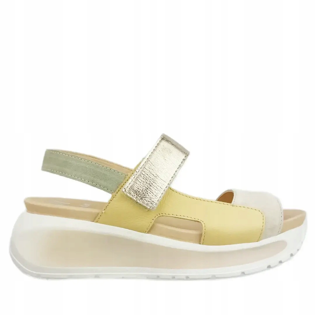 Dámské sandály CallagHan 35200 pesca marfil/crema berta 38, Žlutá