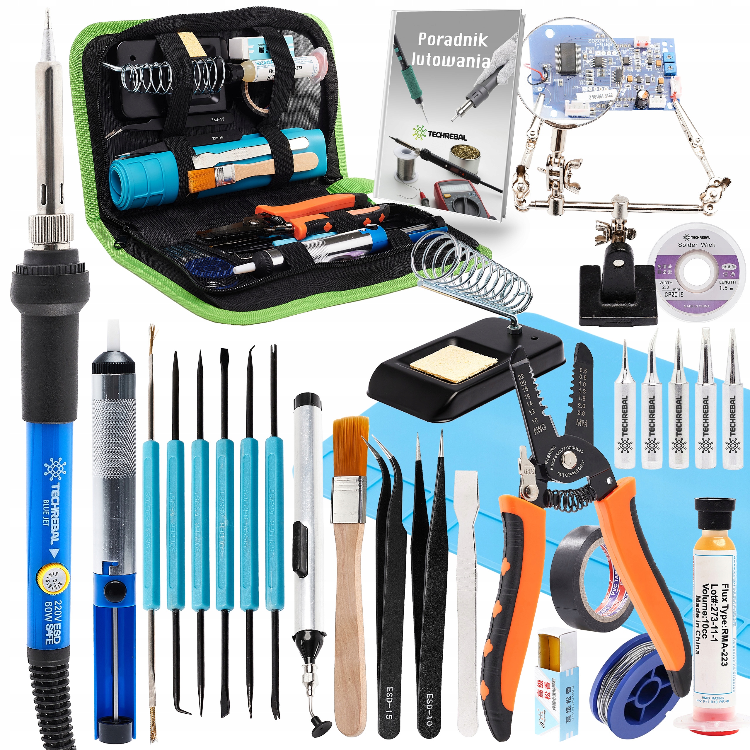 Velký Pájecí Set Přesná páječka 28v1 Techrebal 60W Návod