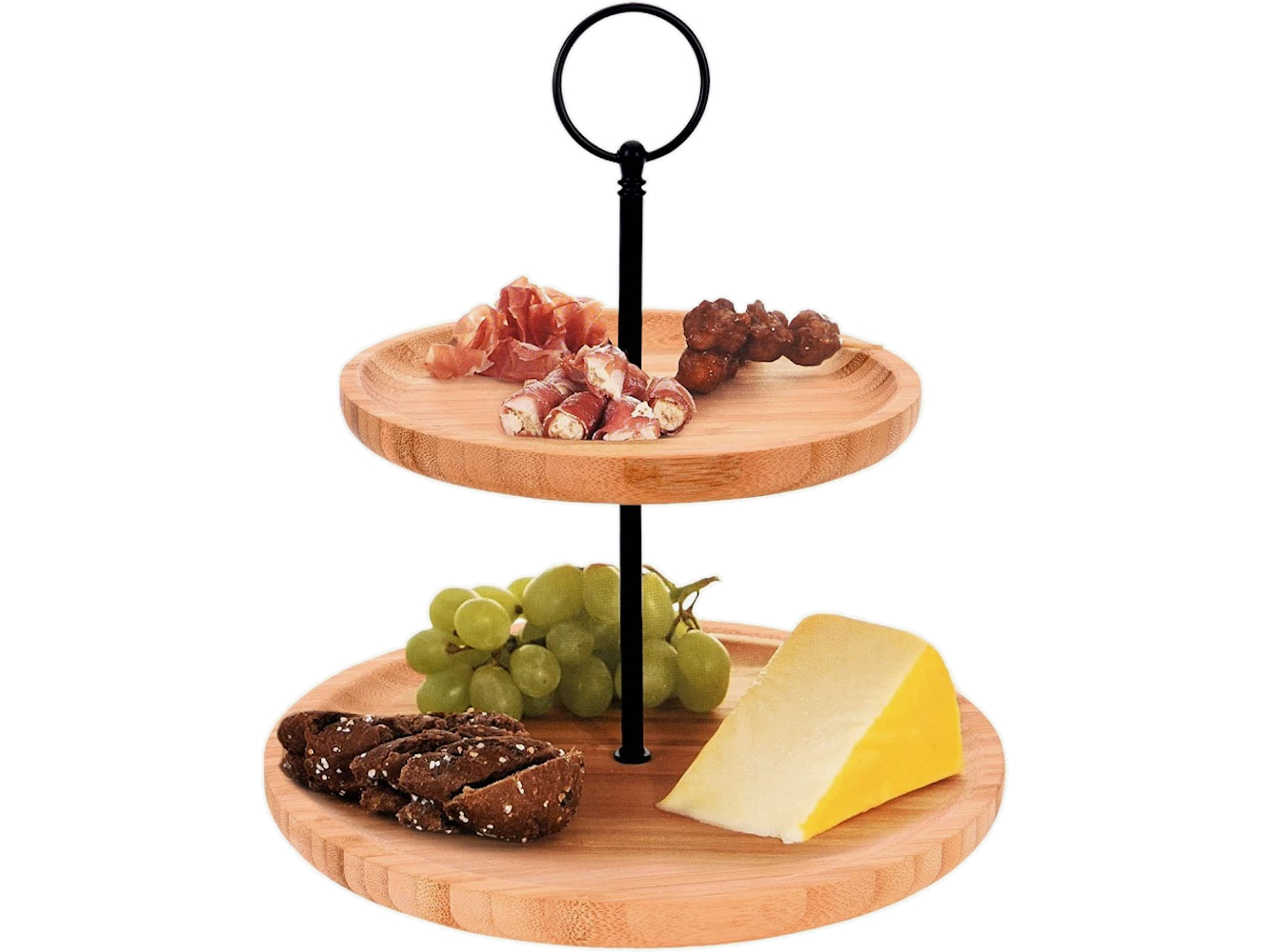 BAMBUSOWA Patera 2-piętrowa na Ciastka Owoce Przekąski Przystawki - 23,5 cm Marka Koopman