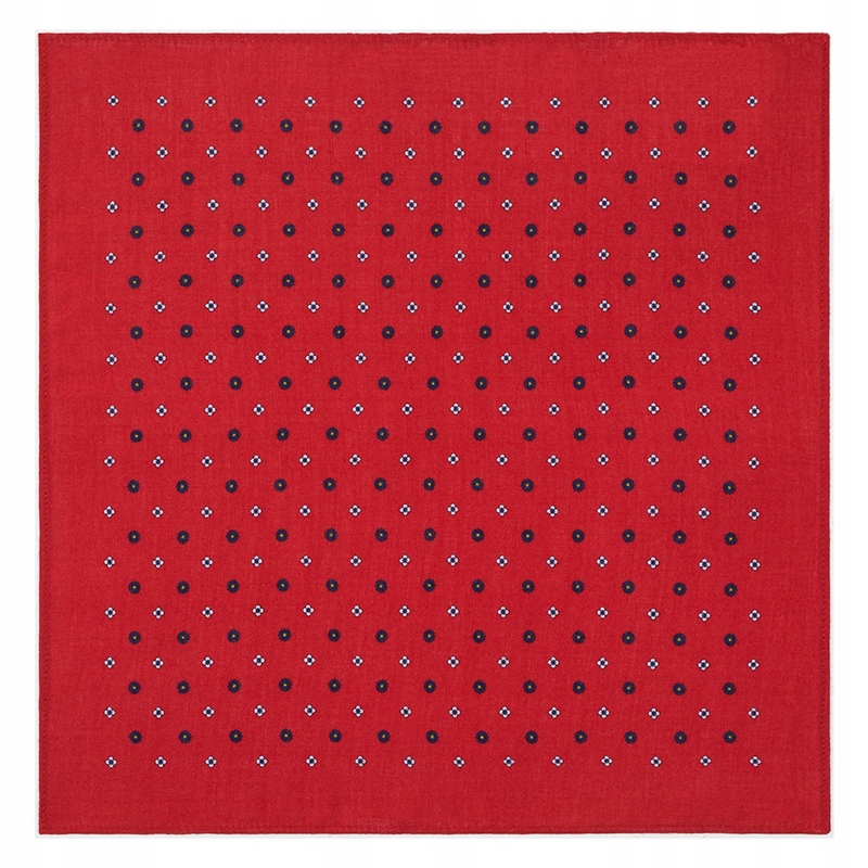 Červený bavlněný pánský kapesníček s jemným vzorem Premium Pako Lorente