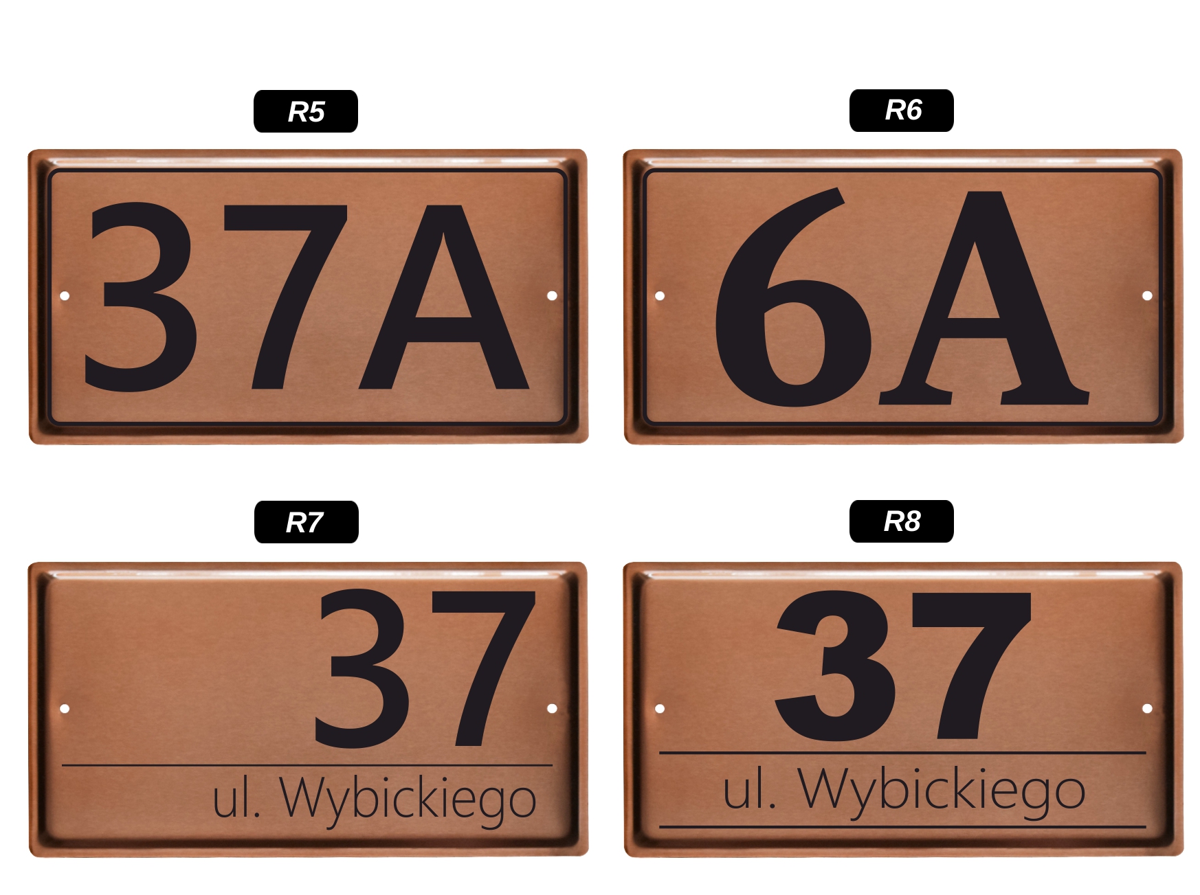 TABLICZKA ADRESOWA - STAL NIERDZEWNA - MIEDŹ - UV Marka Metal-Bud