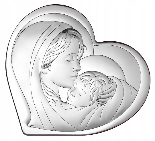 Gravírování Bonus Obrázek Stříbrná Panna Maria Kojící památka Obraz