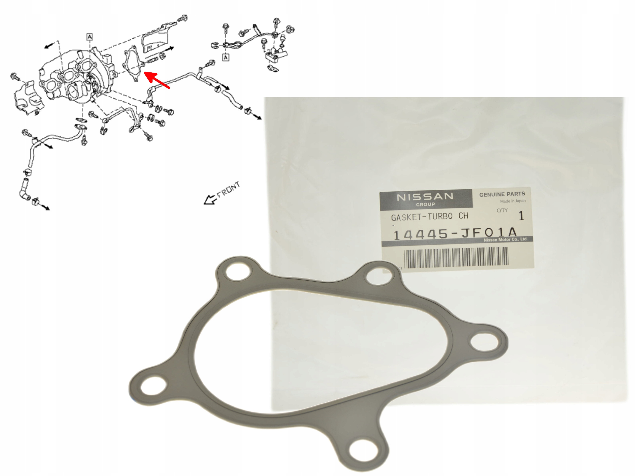 Těsnění Turbodmychadla Pravá 14445-JF01A Oe Nissan Gt-r 09- 3.8i
