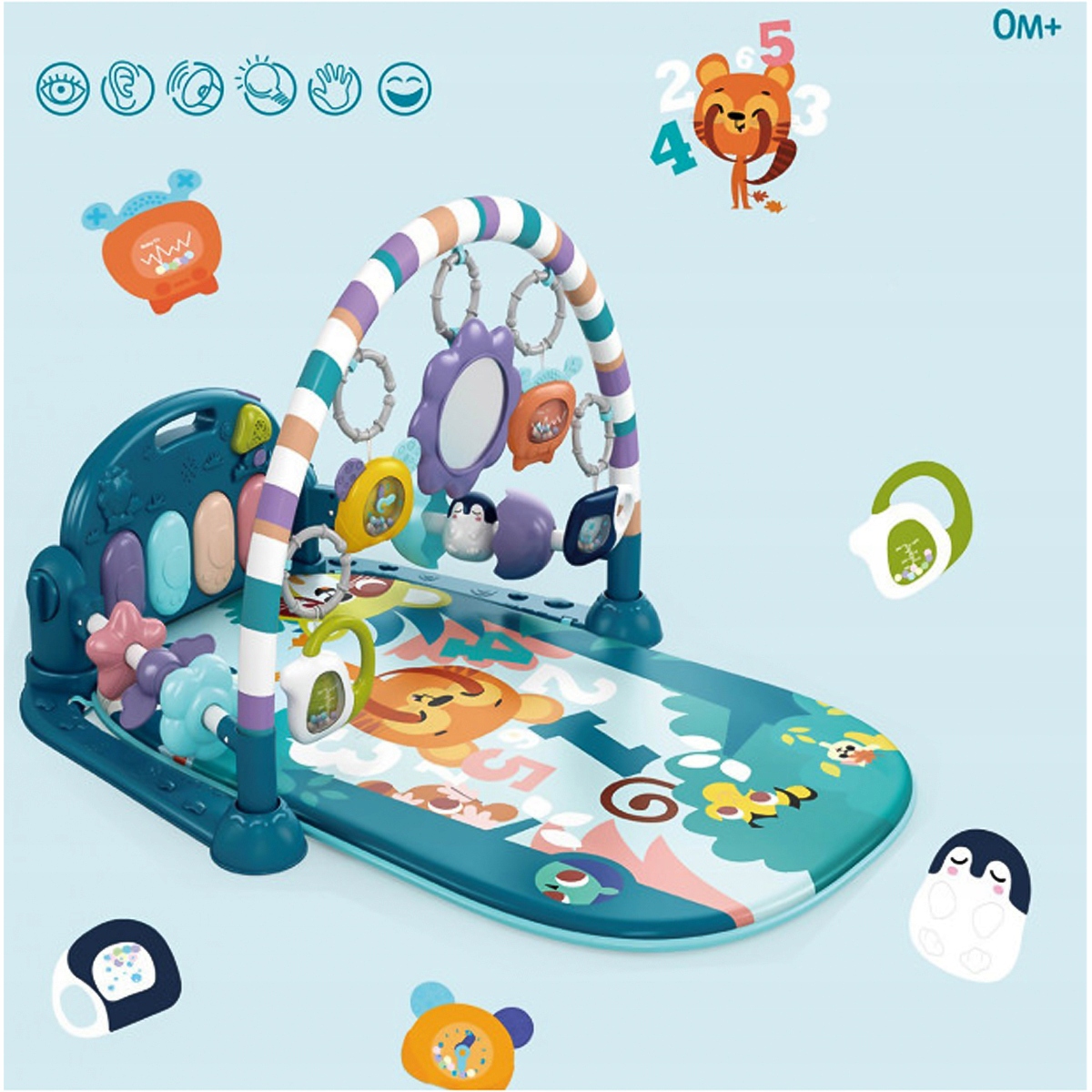 DUŻA EDUKACYJNA MATA DLA MALUSZKA INTERAKTYWNA Z ZABAWKAMI + PIANINKO Rodzaj interaktywne
