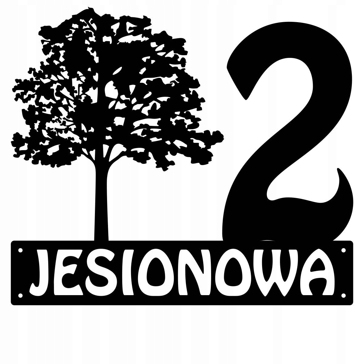 Číslo Na Dom 48 cm Tabuľa Adresa Oceľ 2MM Jaseňová Ul.