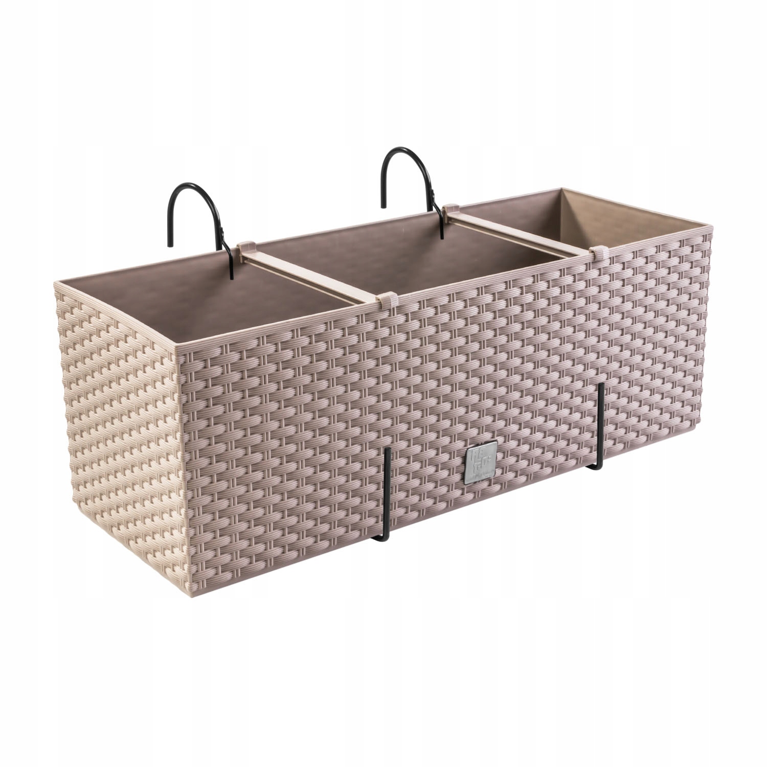

Doniczka z hakami na poręcz rattan DRT500 Mocca