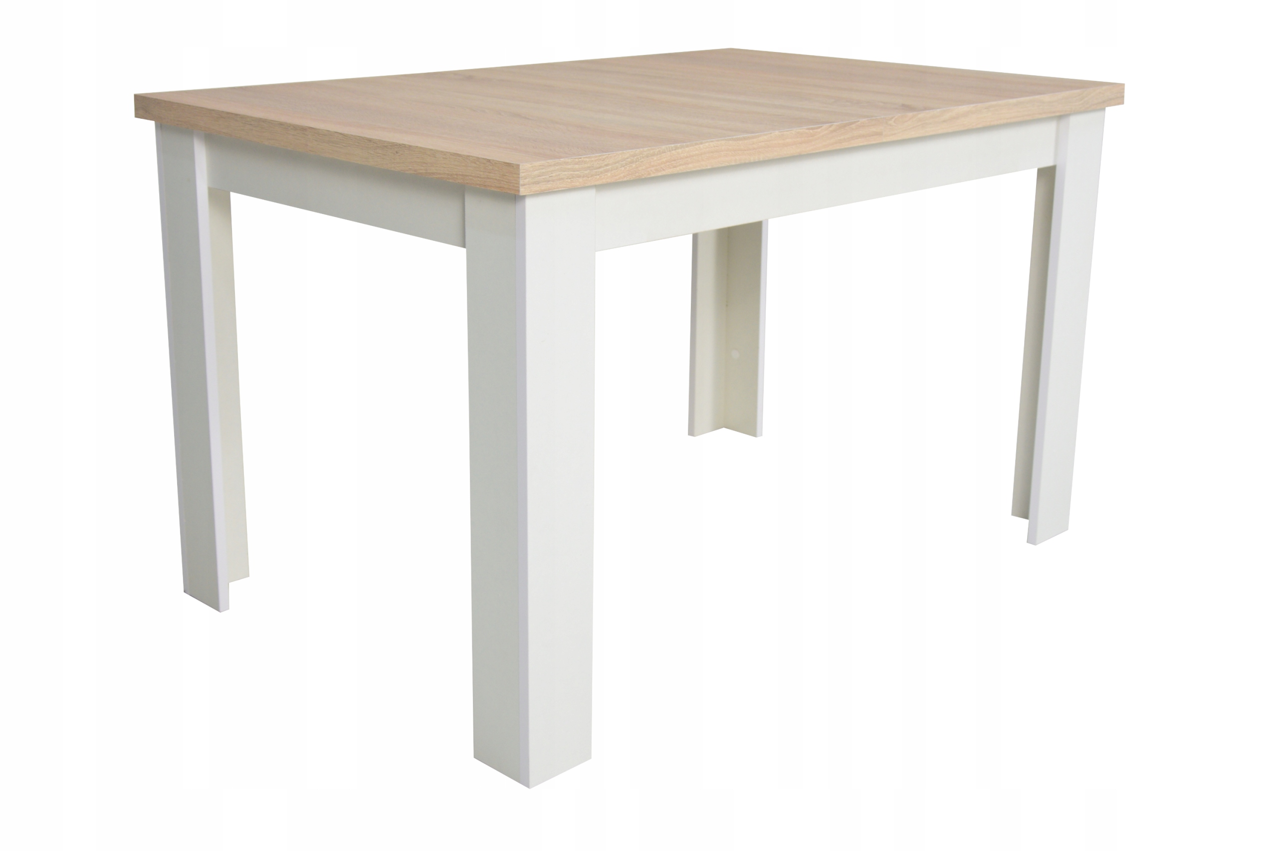 4 krzesła nowoczesne białe i stół biały 80x120/160 Długość stołu 120 cm