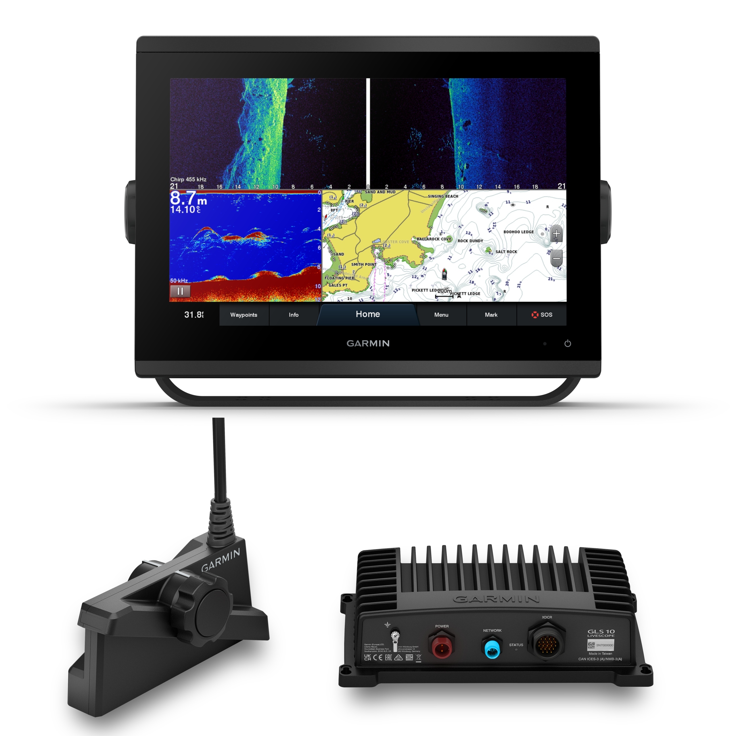 Garmin Gpsmap 923xsv z Panoptix Livescope LVS34 i GLS10