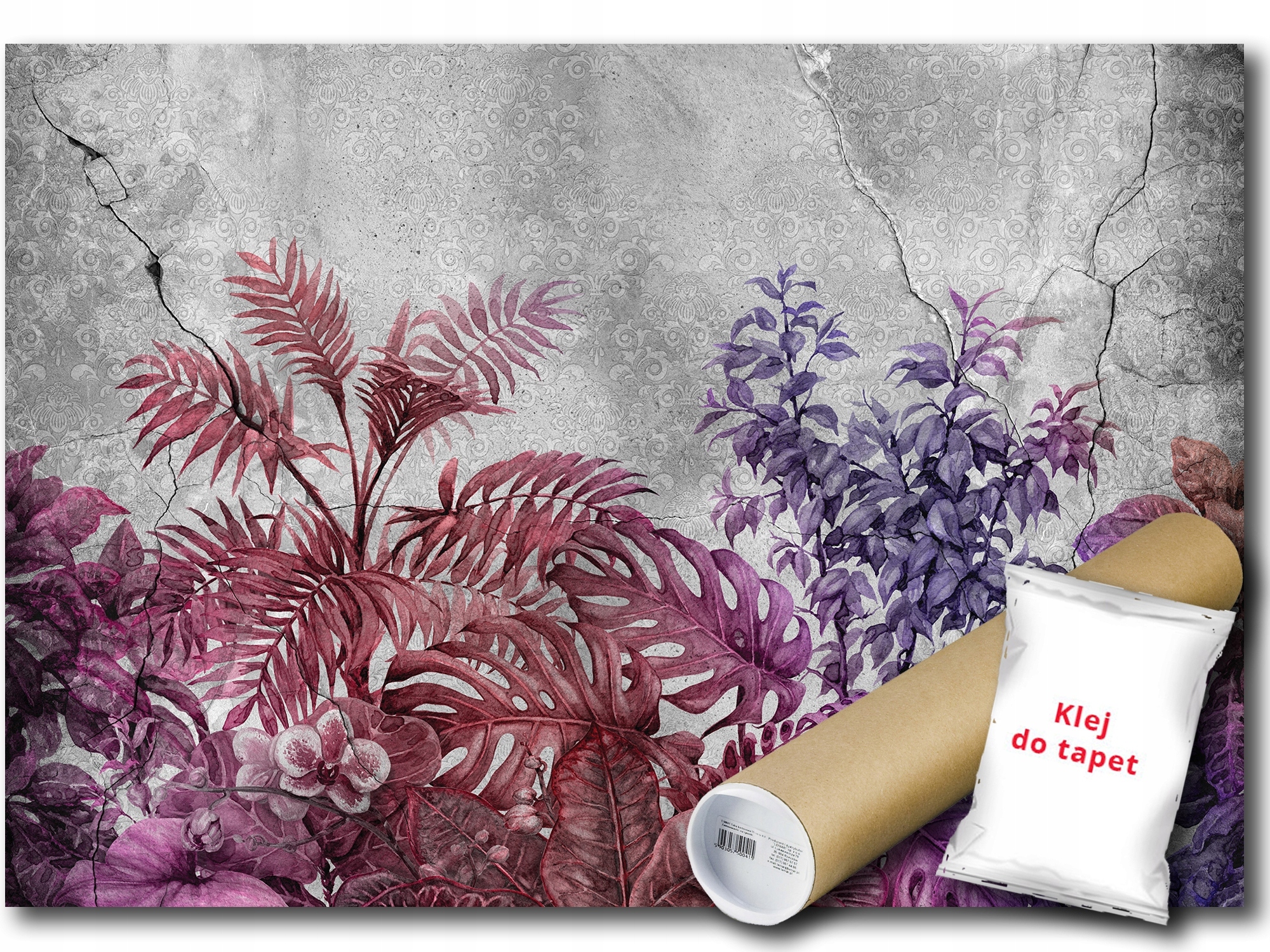 Fototapeta Vinylová Imitácia Betónová Stena Štruktúra Rastliny Zelená 312x219