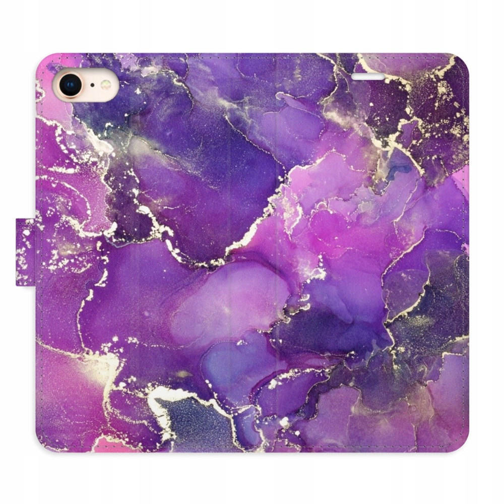 Etui z klapką iSaprio Purple Marble do iPhone 7/8/SE 2020
