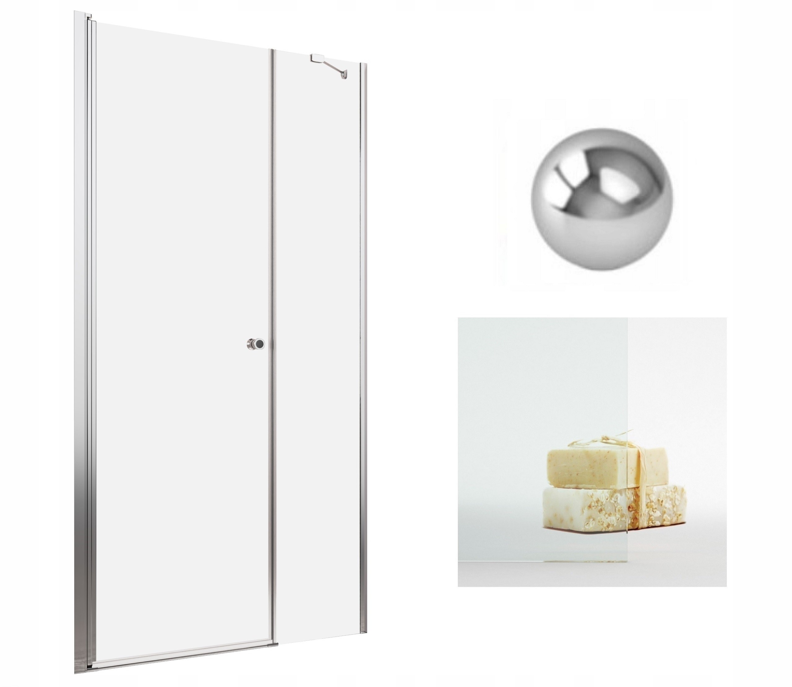 Drzwi prysznicowe Radaway Eos Dws 120x197 Przejrzyste