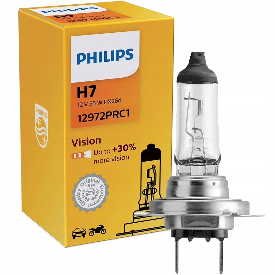 

Philips Żarówka H7 Vision 55W +30% Więcej Światła