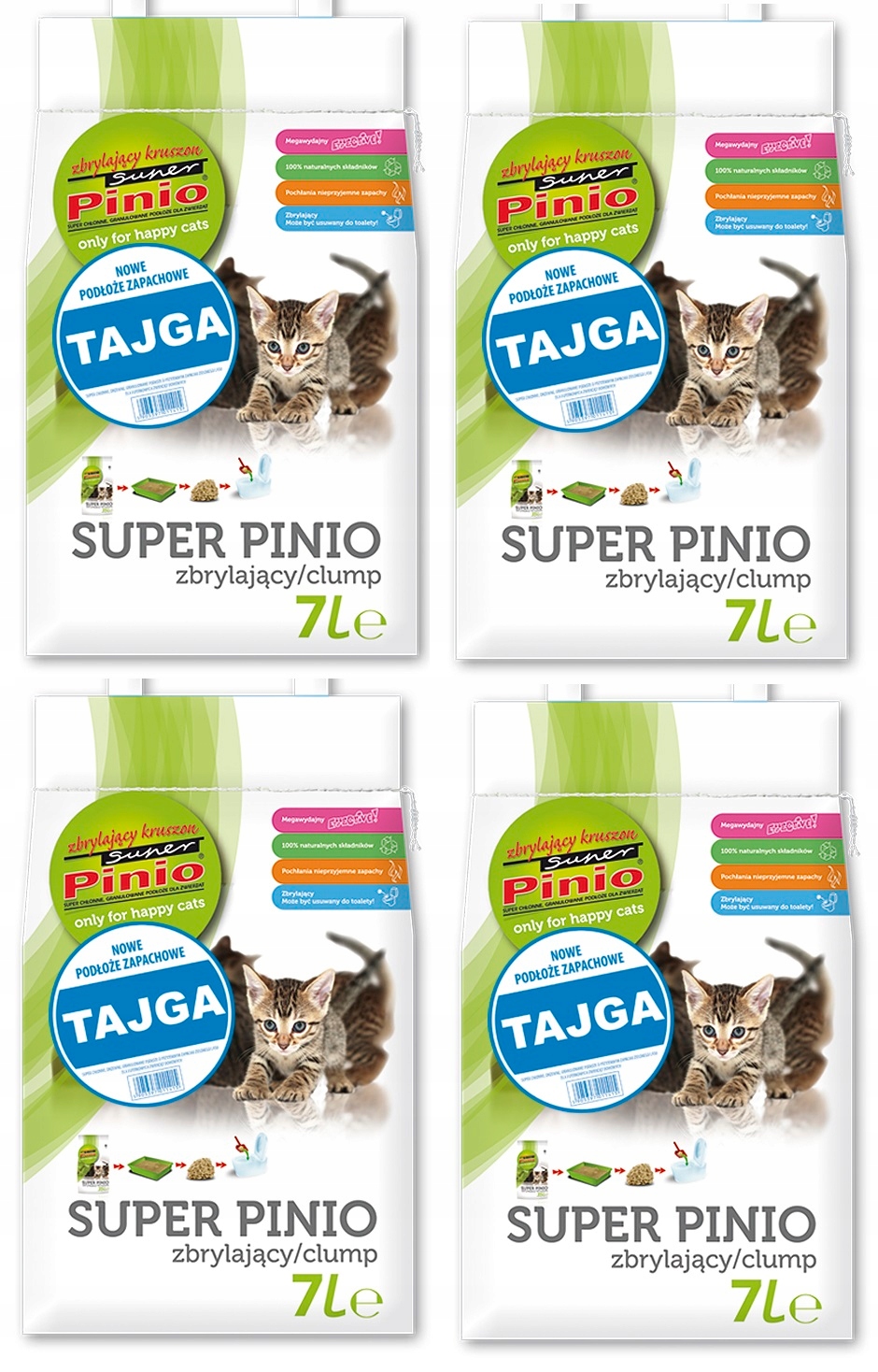 Żwirek Benek Pinio Kruszon Tajga 4x7L