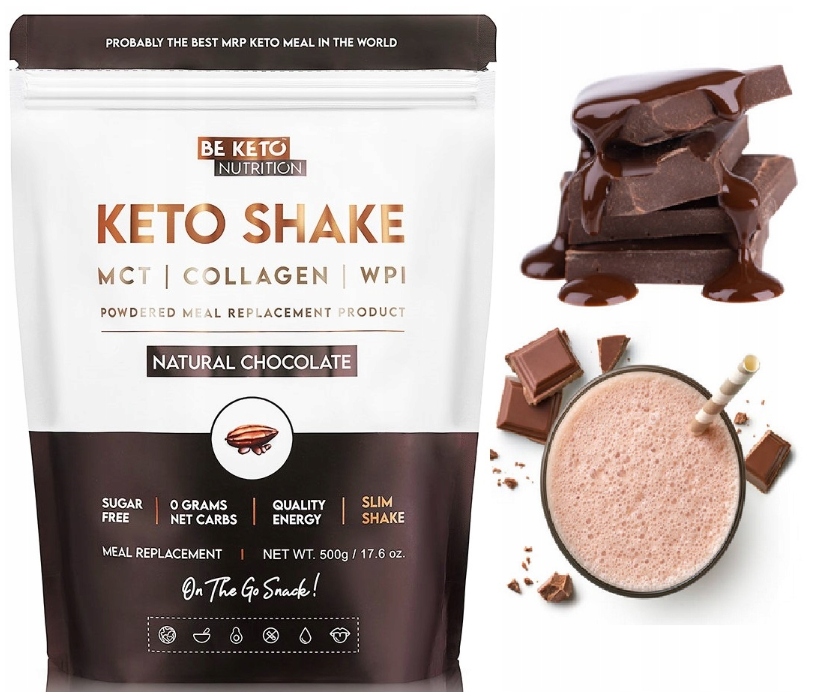 Diet Keto Shake Přírodní Čokoláda 500 g BeKeto