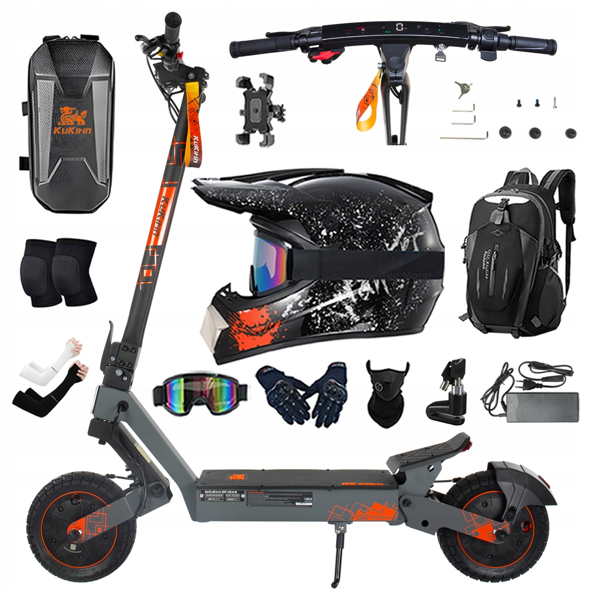 Kukirin G2 Ultra elektrické vozidlo 2000W 55km/h 55KM 48V18Ah 10" dárky