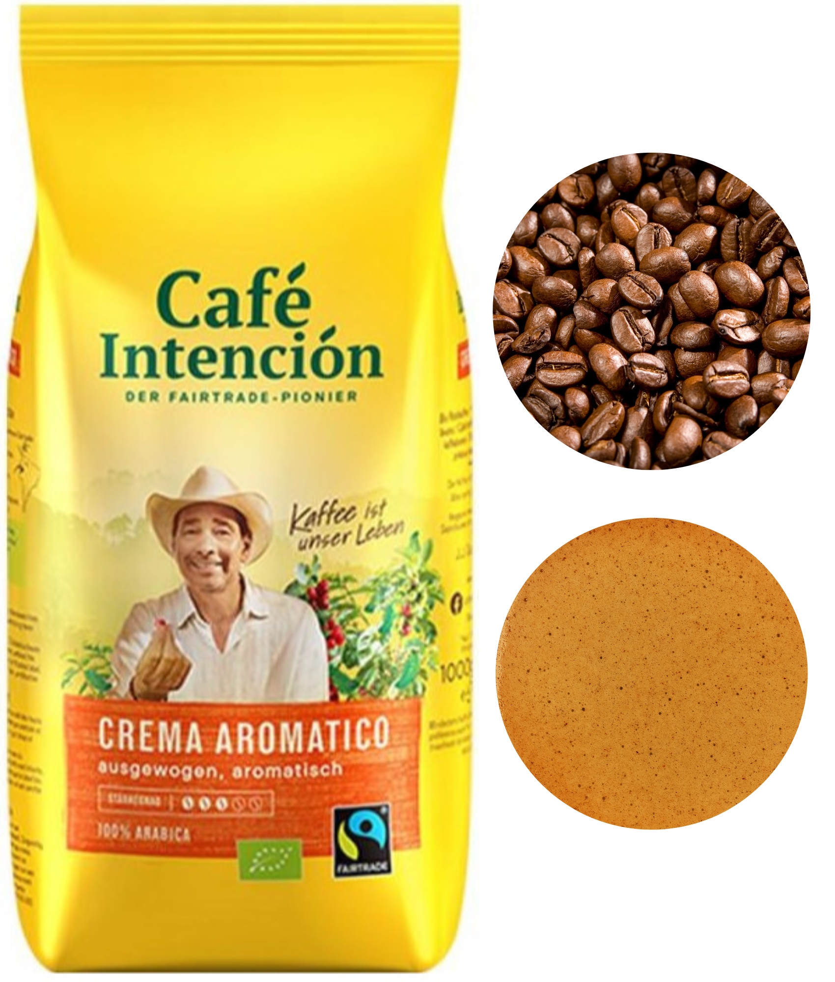 Levně Cafe Intencion ecologico Crema káva káva arabica 1kg