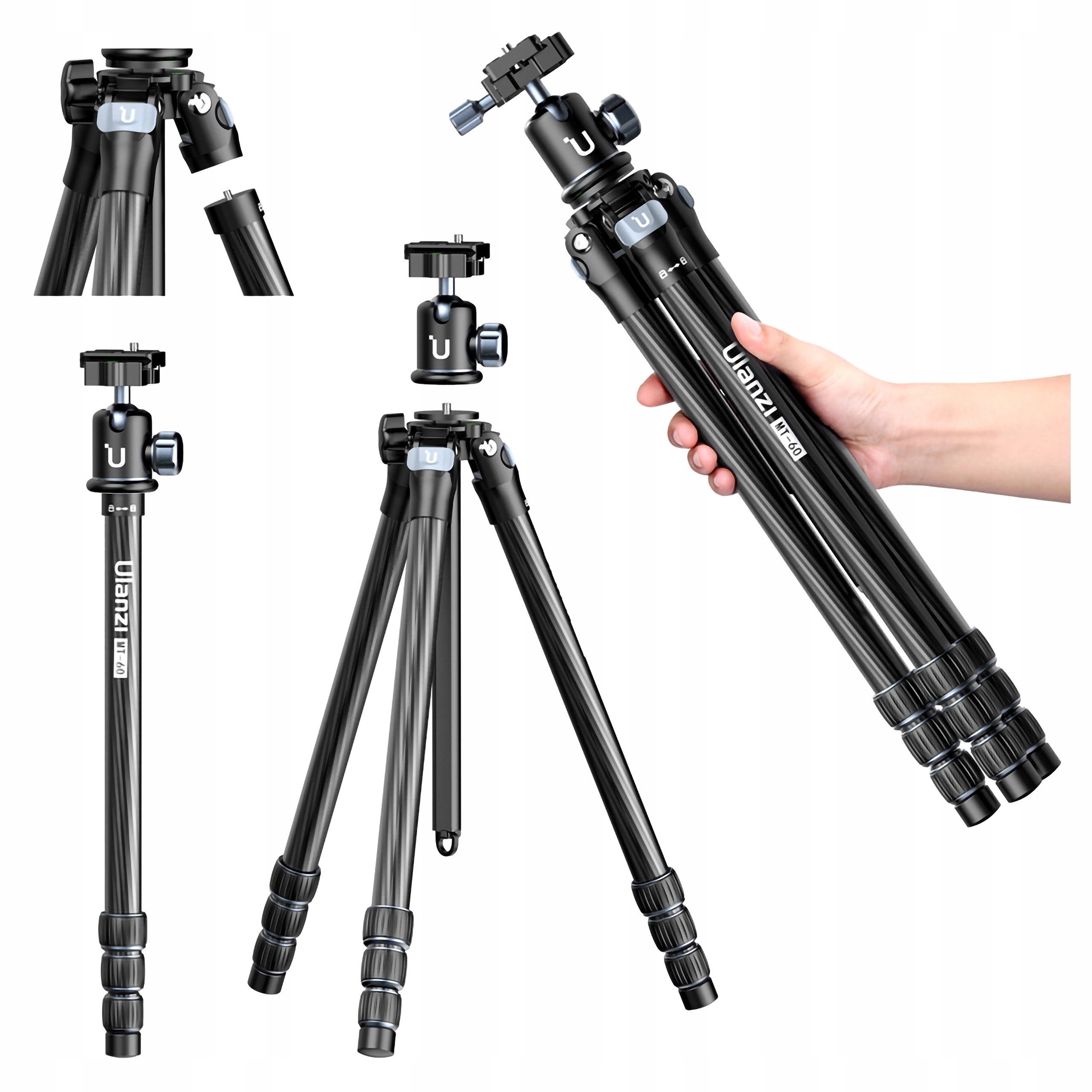 Profesionální karbonový stativ Ulanzi MT-60 s panoramatickou hlavou do 10 kg