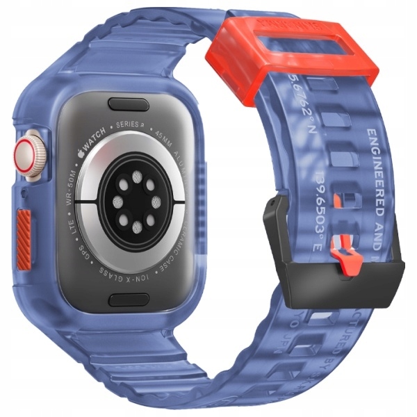 Skinarma pasek+etui Saido 2in1 Apple Watch 45/44mm ciemno niebieski/dar