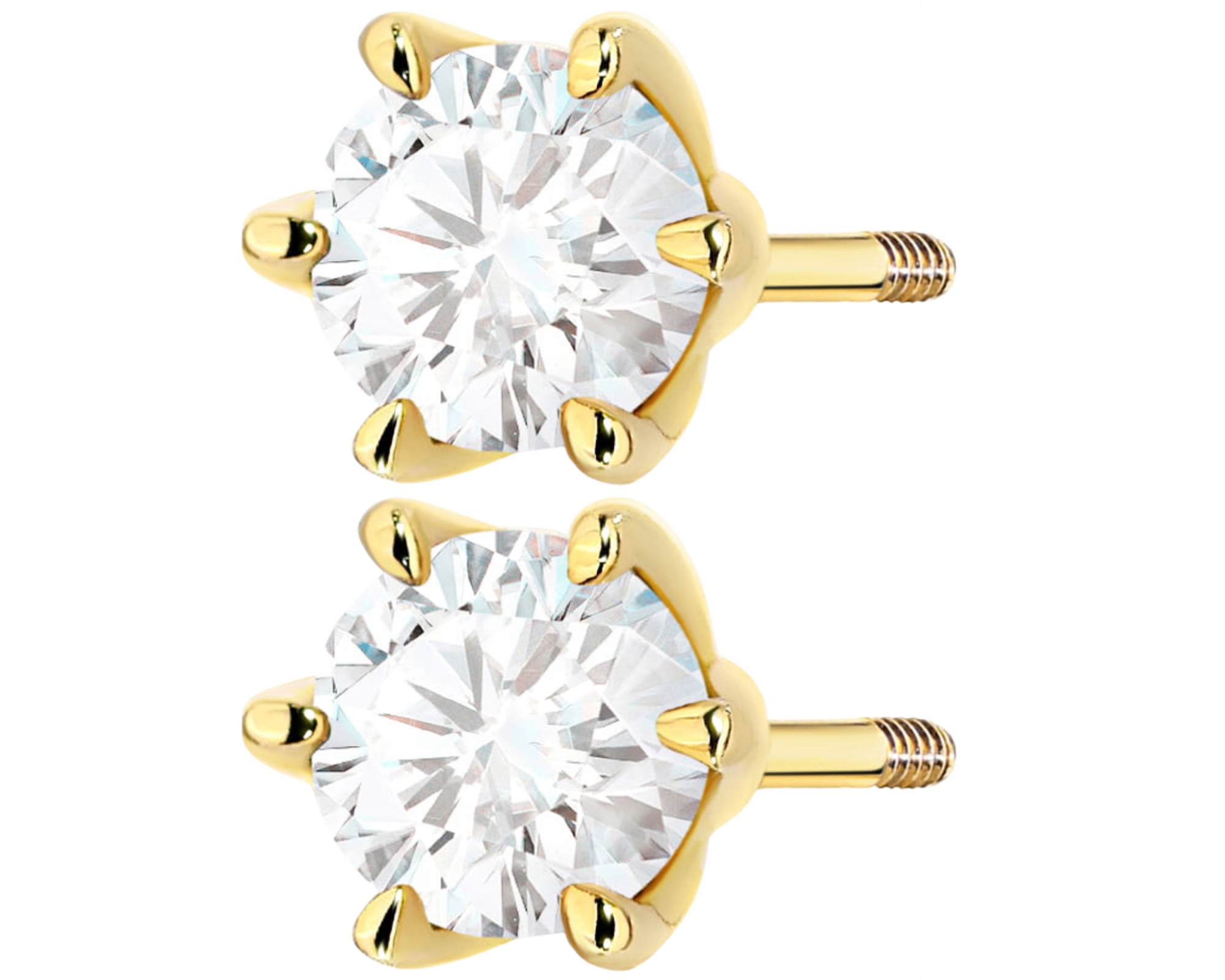 Zlaté Náušnice 585 Diamanty Brilianty Šroubovací Tyčinka Dárek Pro Milovanou